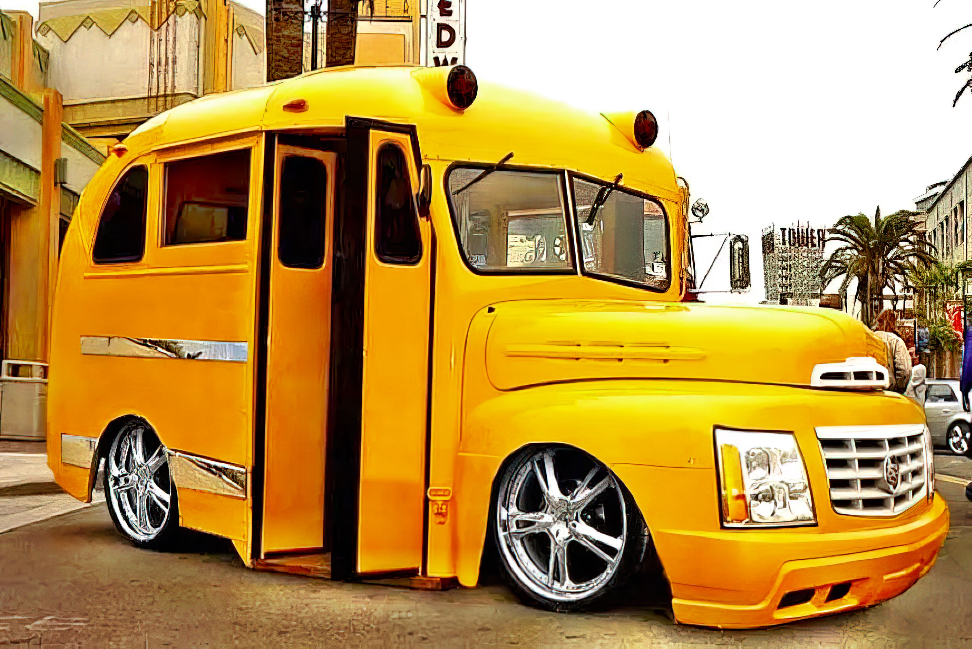 Magic School Bus Cadillac Escalade gigapixel low res height 2160px photomozier 100 InPixio final